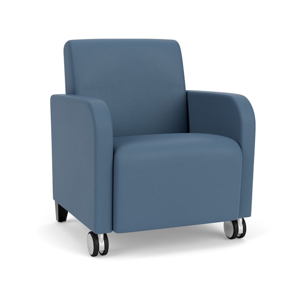 Lesro Siena Lounge Reception Guest Chair w/ Front Casters, 27 in W 29.5 in L 32.5 in H SN1101 - main